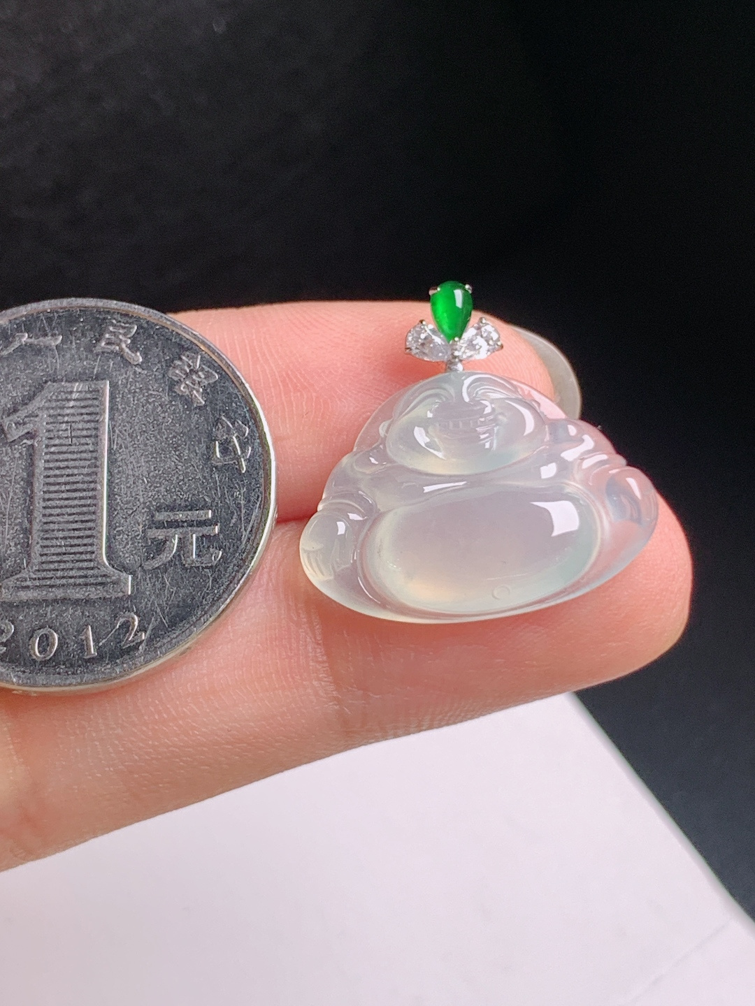️ 冰种佛公吊坠，冰润透亮，笑态开怀，大肚纳福，平安喜乐，裸石15-20.9-4.820.6，530830