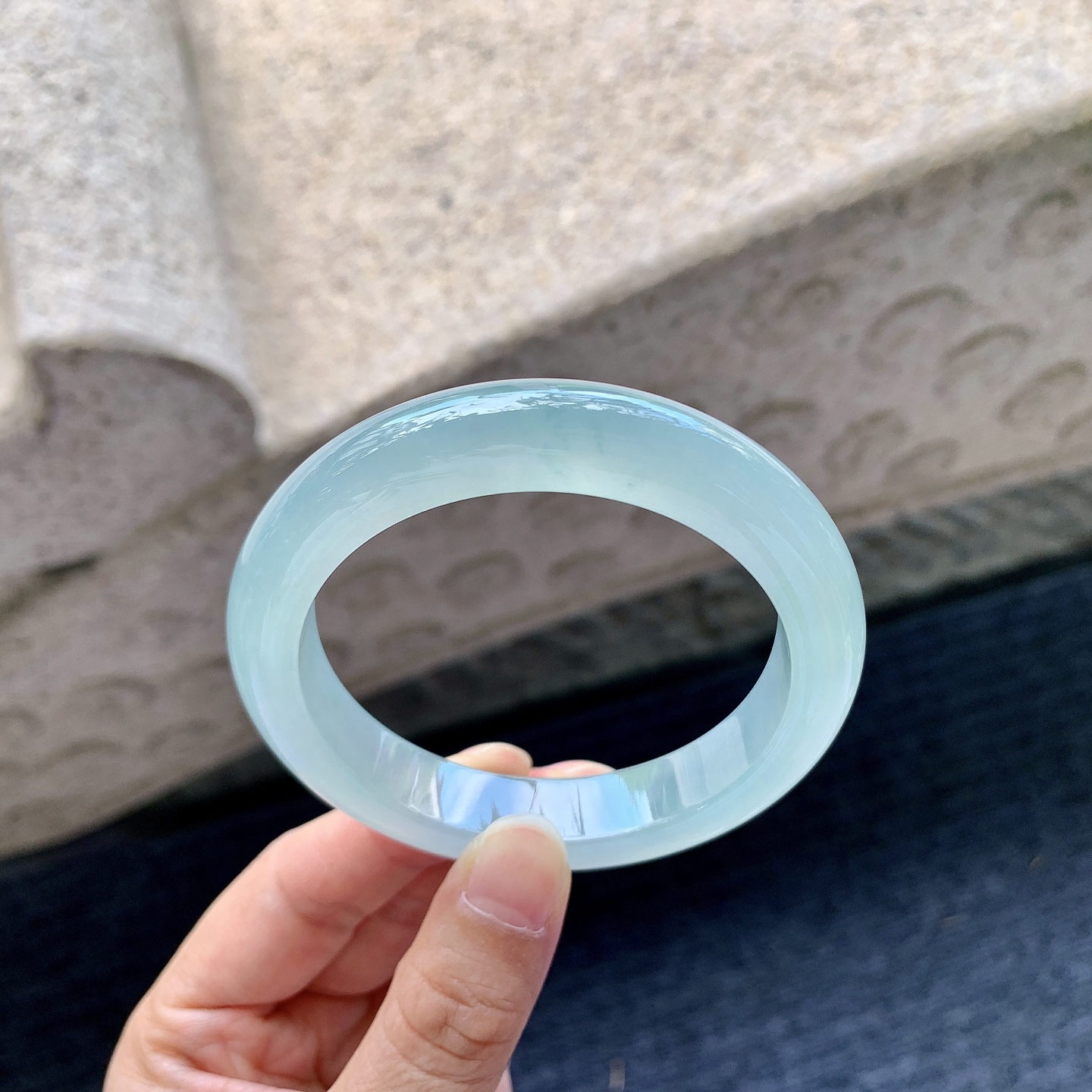 正圈55 55.5/11.8/9 A3090232 冰糯晴绿，水润，种老，细腻，打灯有棉线