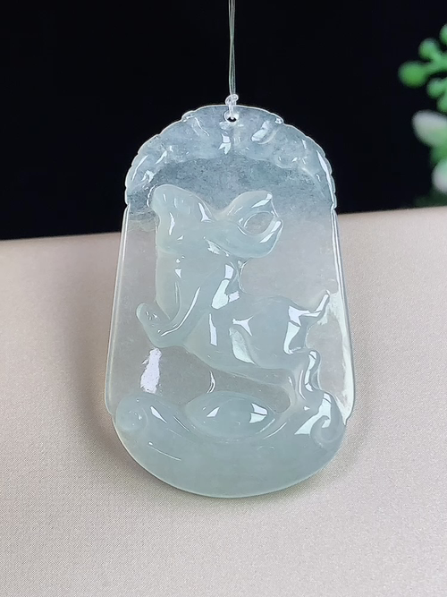 冰种生肖兔牌，无裂，尺寸38.8-23.5-4.1mm，J01dyg8