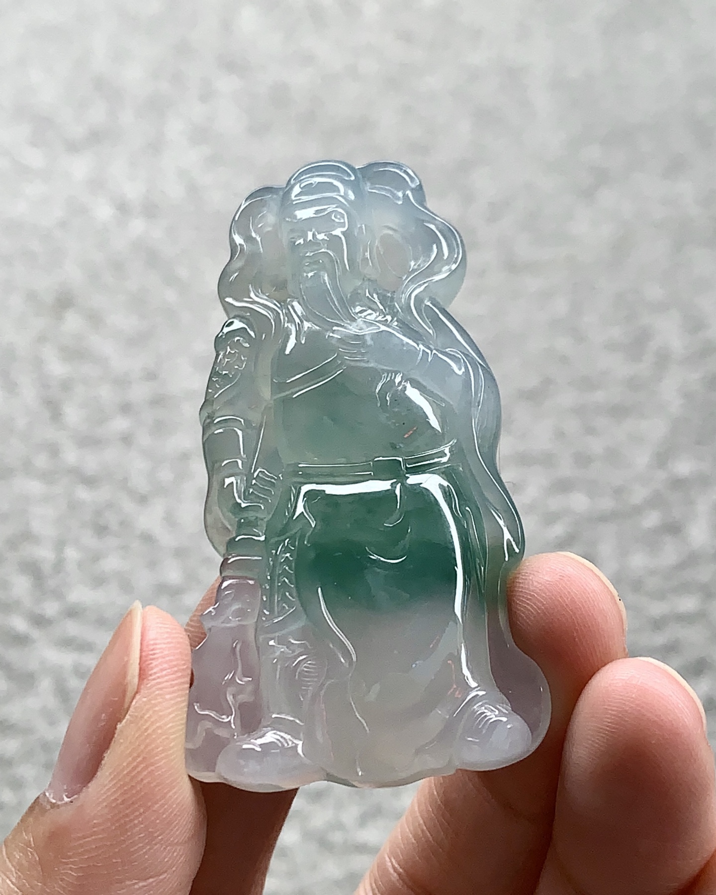 飘绿关公，尺寸：56.7×30×7.8