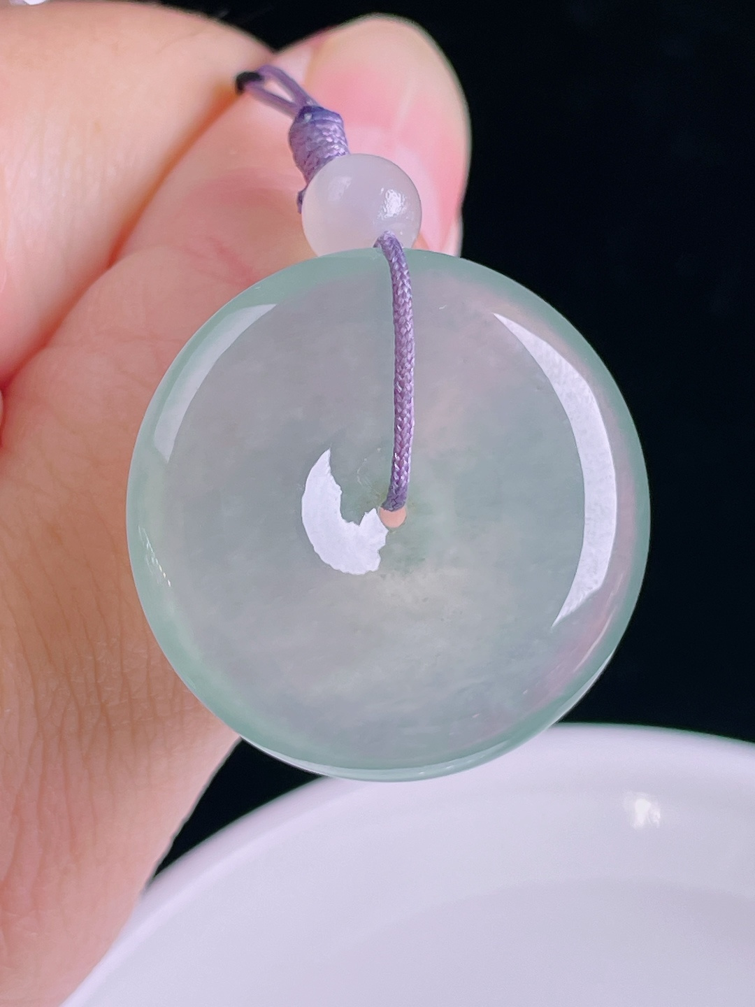 ️高冰平安扣，老种起光，细底通透，尺寸：27.5/6mm0901