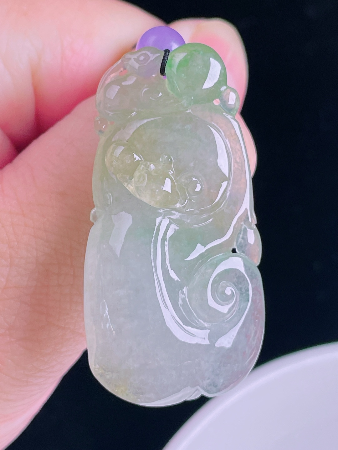 冰黄如意，老种起光，细底通透，尺寸：43/22.5/8mm0901