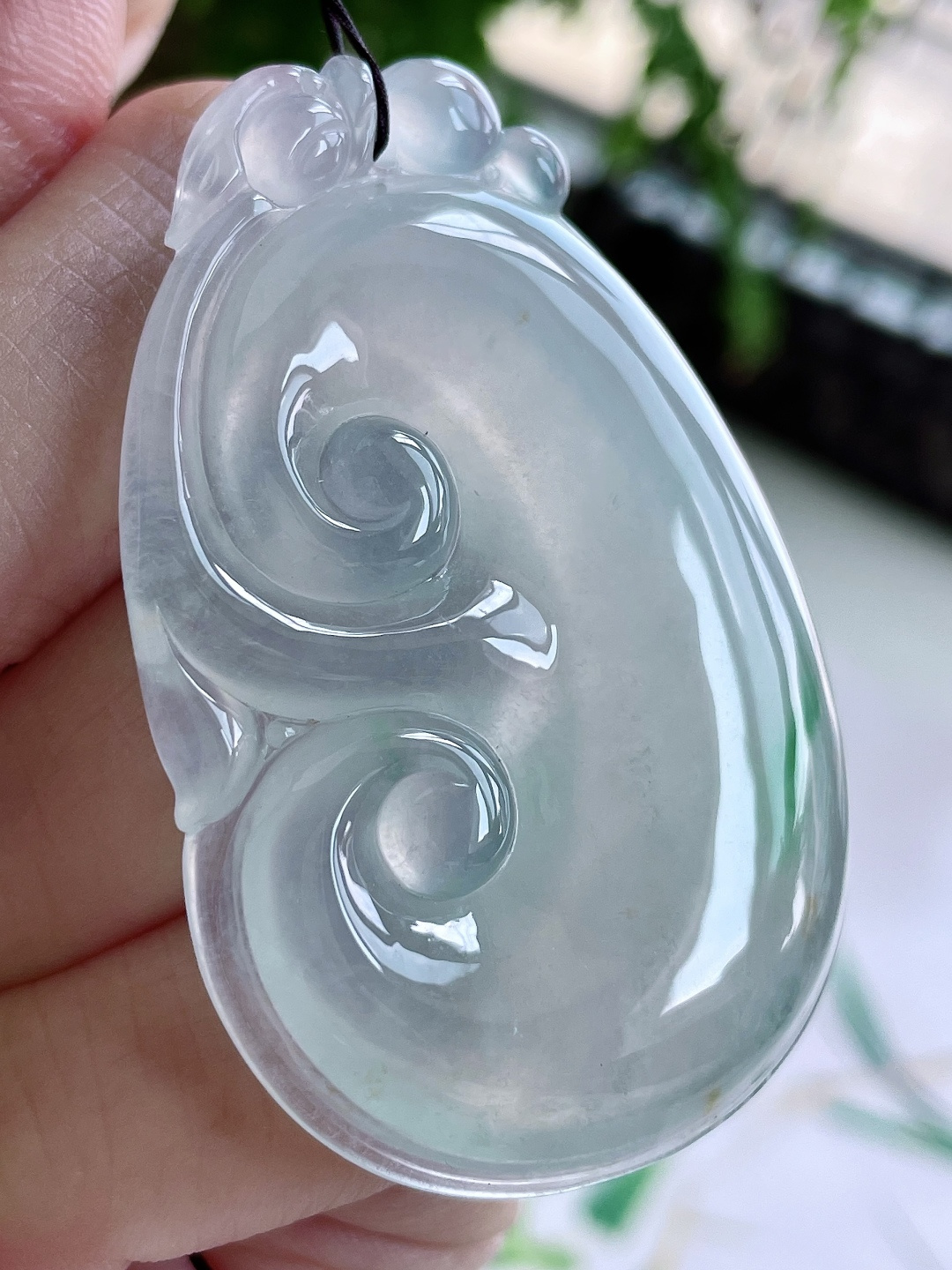 冰飘花如意大如意吊坠，无裂，性比高，厚装，54-36-6.5，22.5克