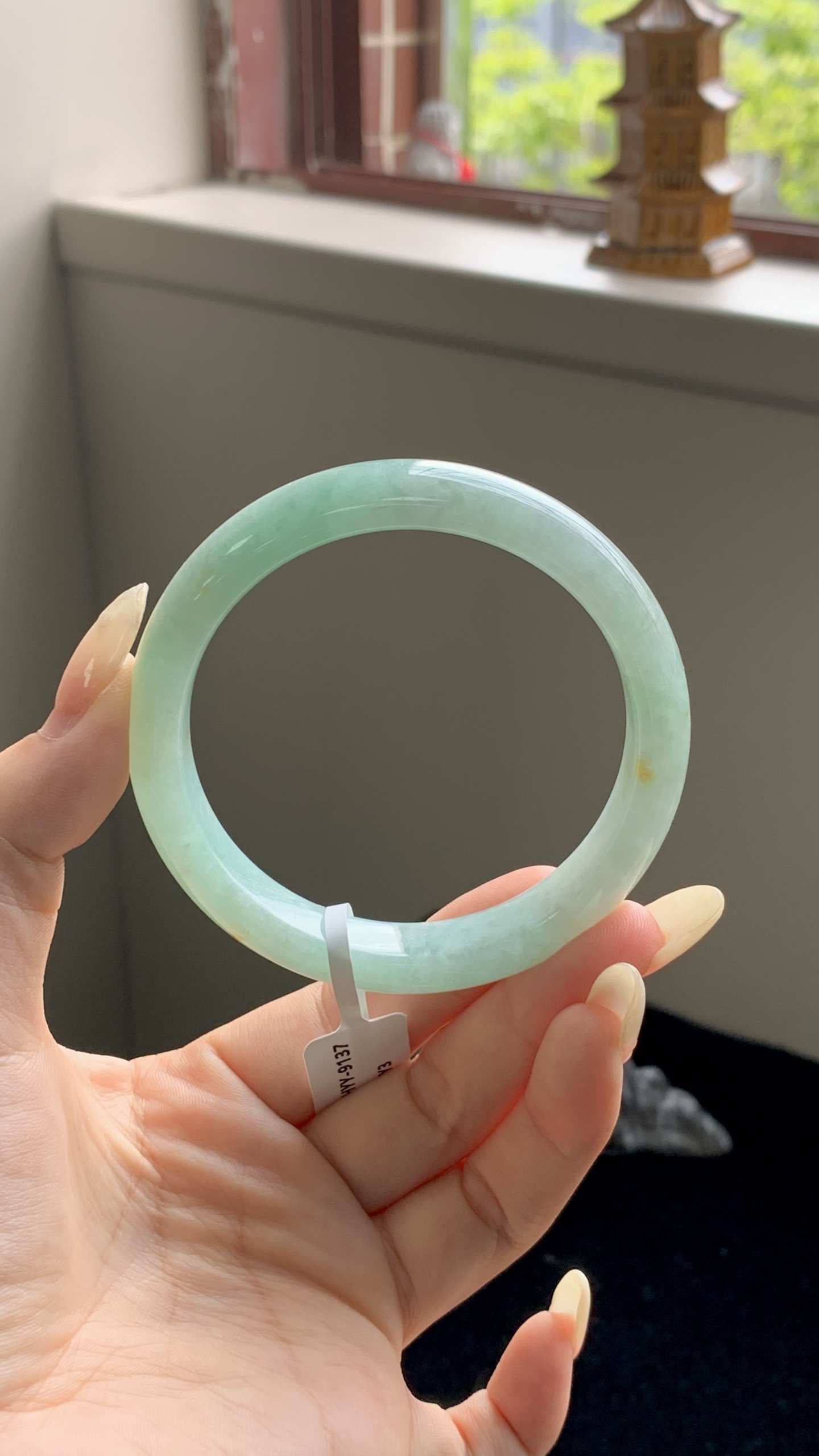 果绿洒金正圈成品,HYY-9137,尺寸：57-12-8