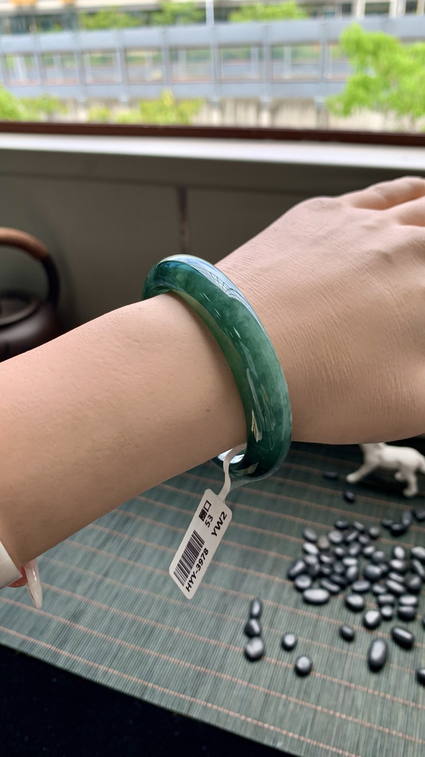 湖水绿正圈成品,HYY-3978,尺寸：53.5-12-8
