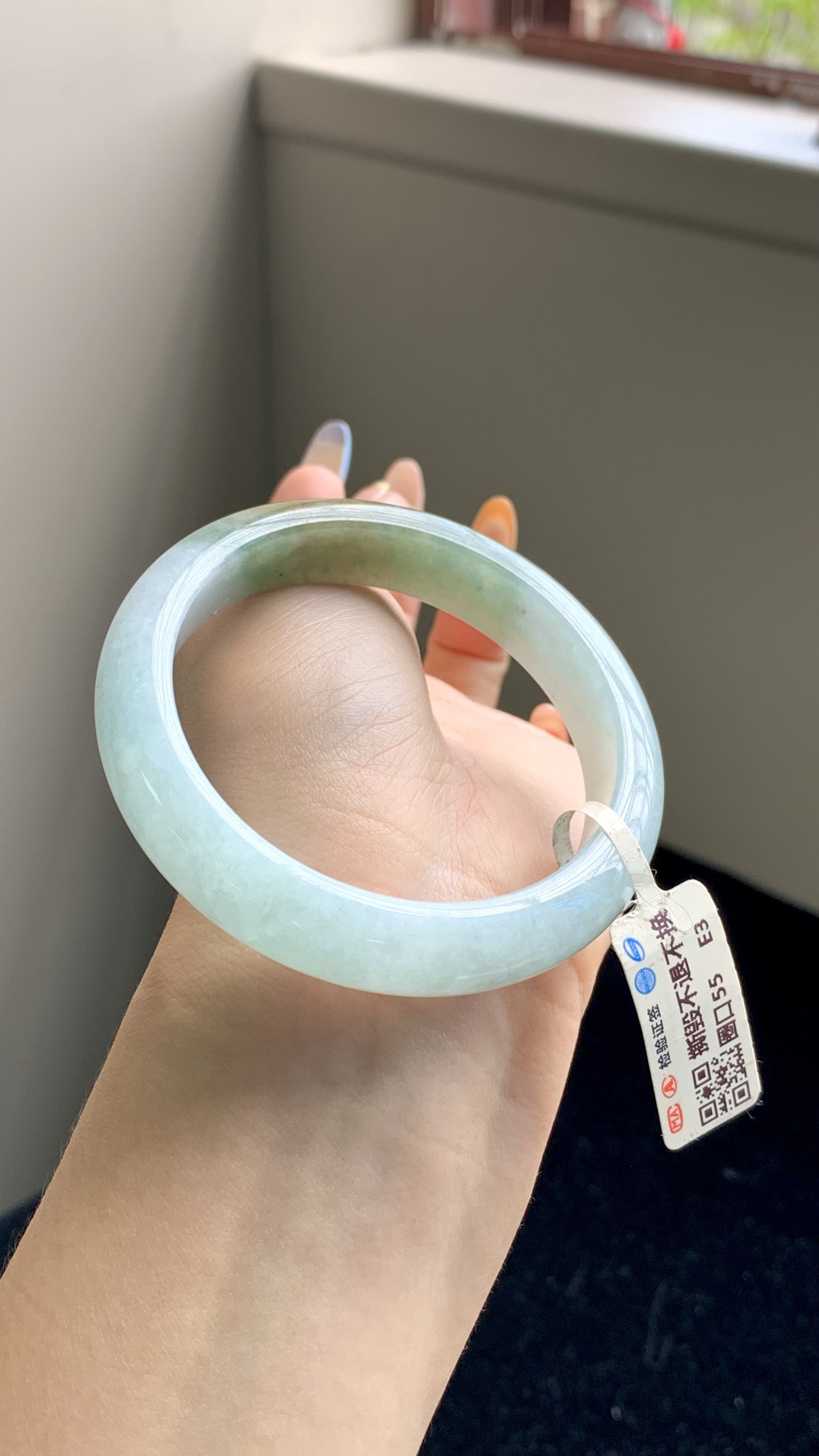 半山水黄翡正圈成品 HYY-3721 尺寸：55.5-12-8