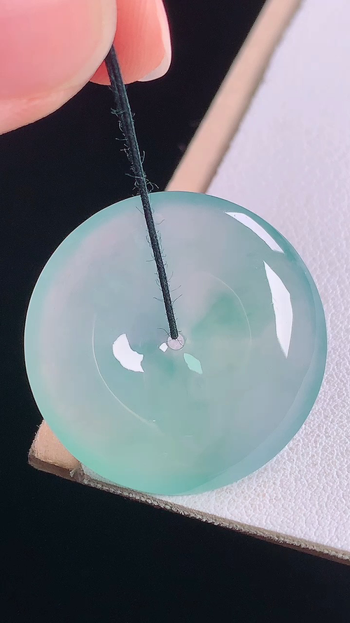️冰蓝花平安扣，无裂，尺寸:28.2-5.2mm 30