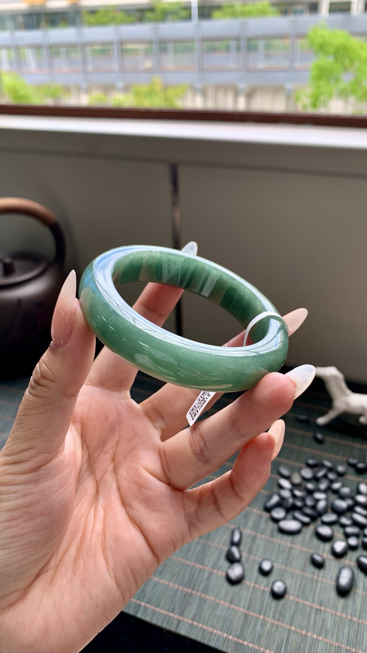 宽版湖水绿正圈成品 HYY-3594 尺寸：55-14-9.5