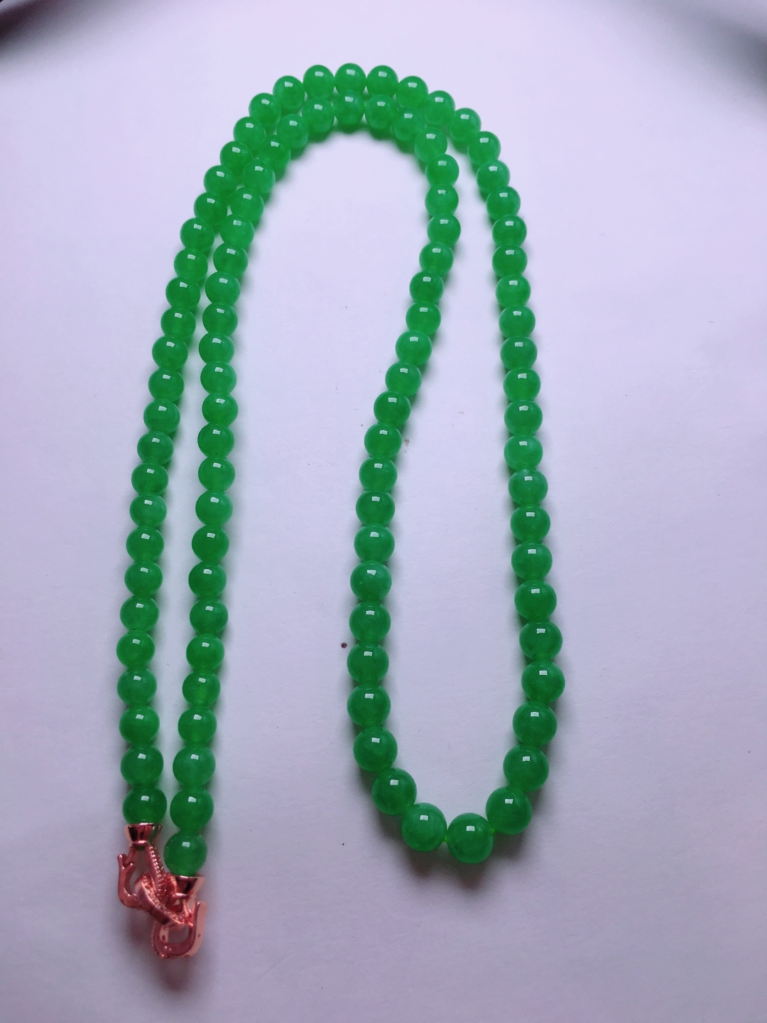 ️高冰绿珠子项链，晶莹剔透，新颖时尚，品相，5.5-6
