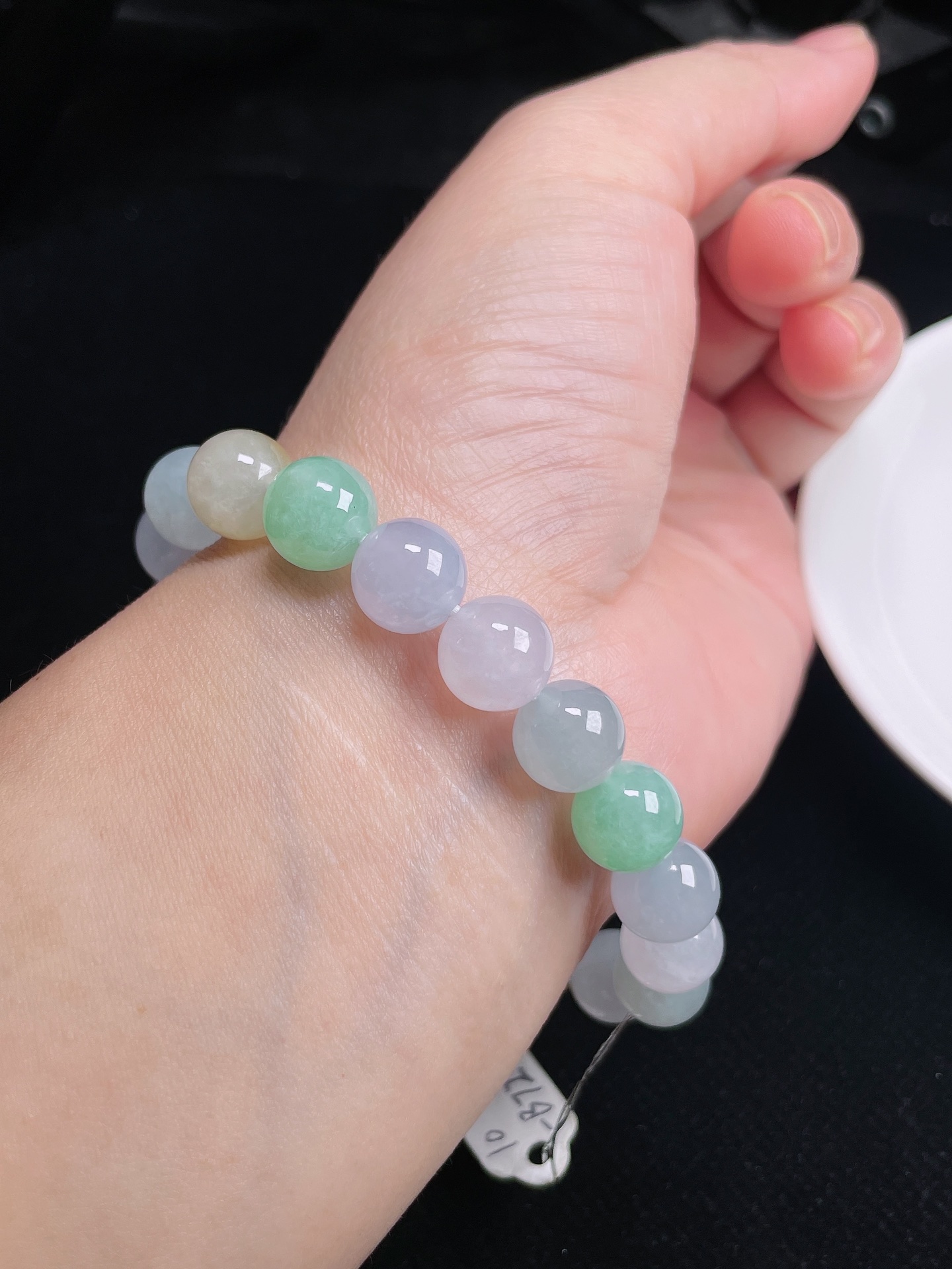 多彩圆珠手串，颗颗精选，尺寸：10.1