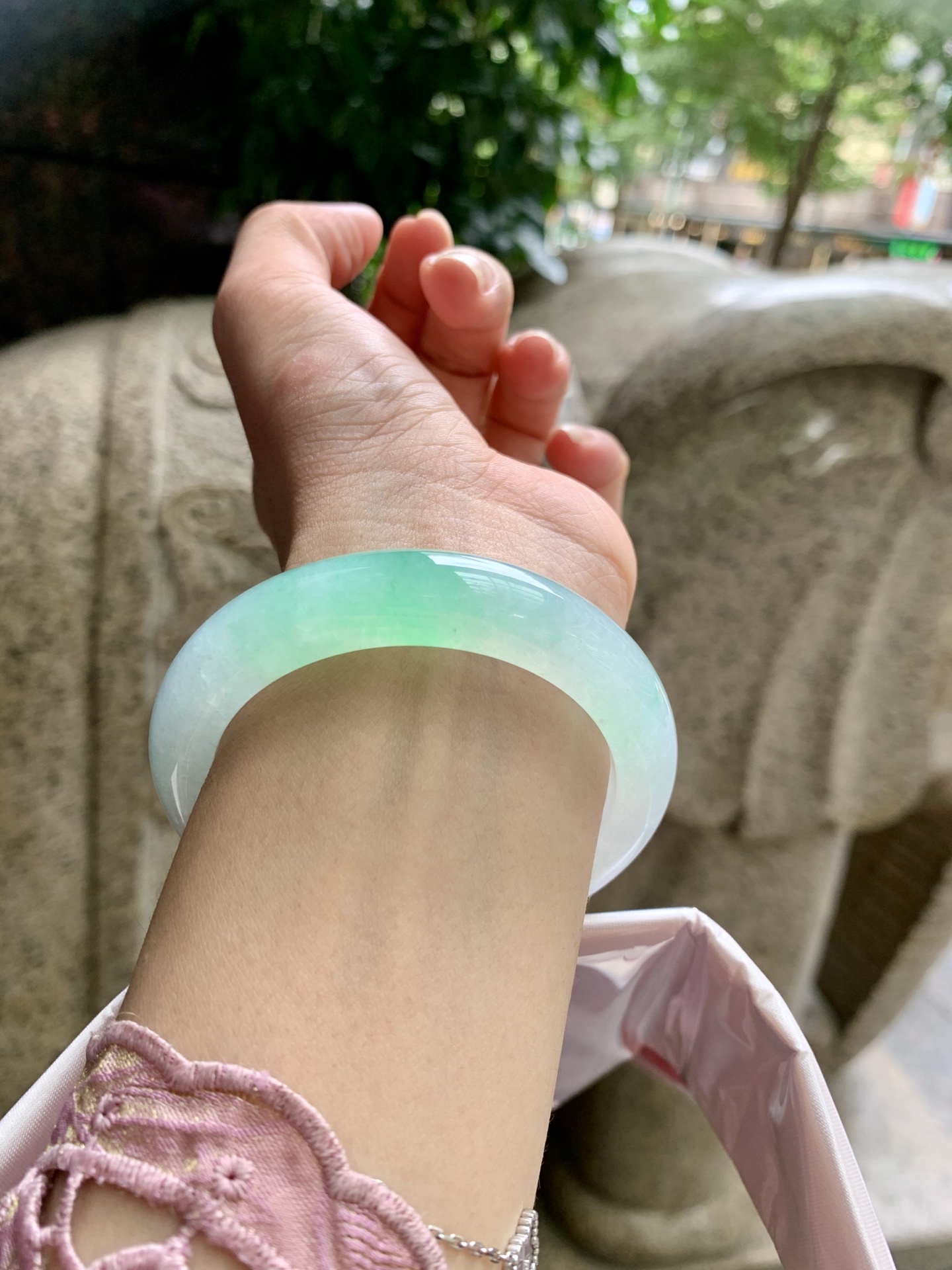 冰绿花正圈,0902-H605-66,打灯断纹，扣手