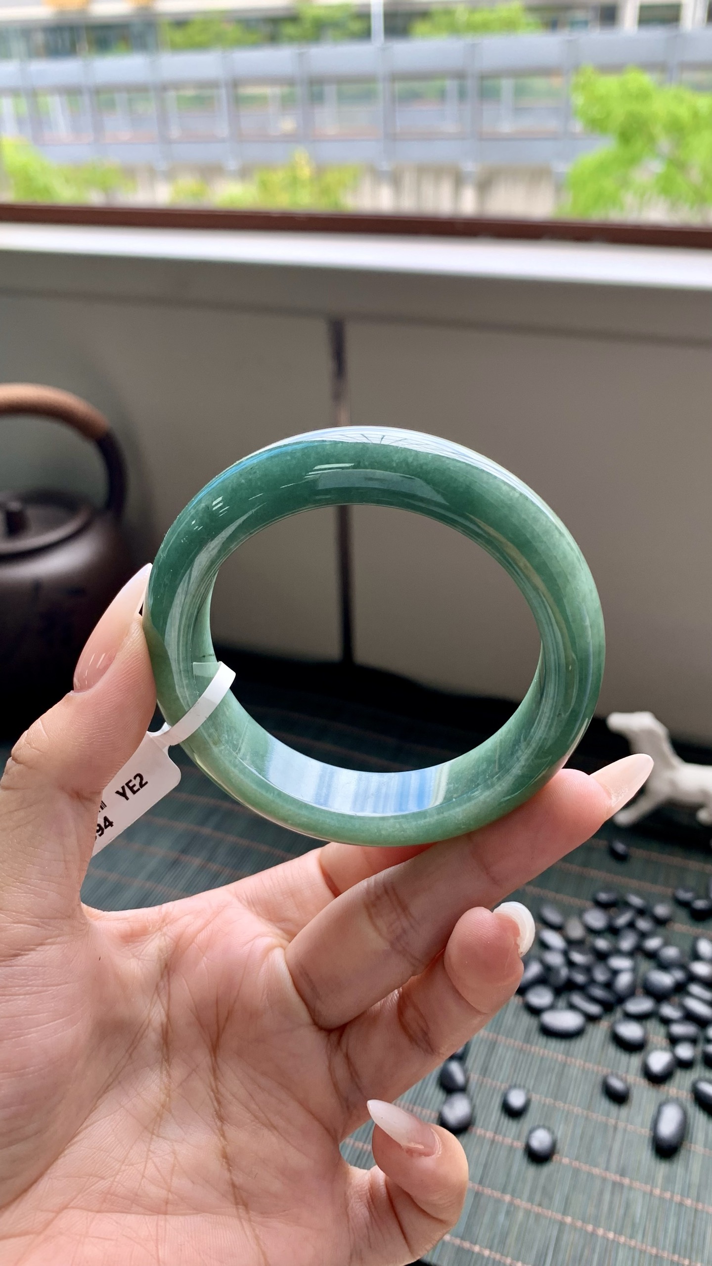 宽版湖水绿正圈成品 HYY-3594 尺寸：55-14-9.5