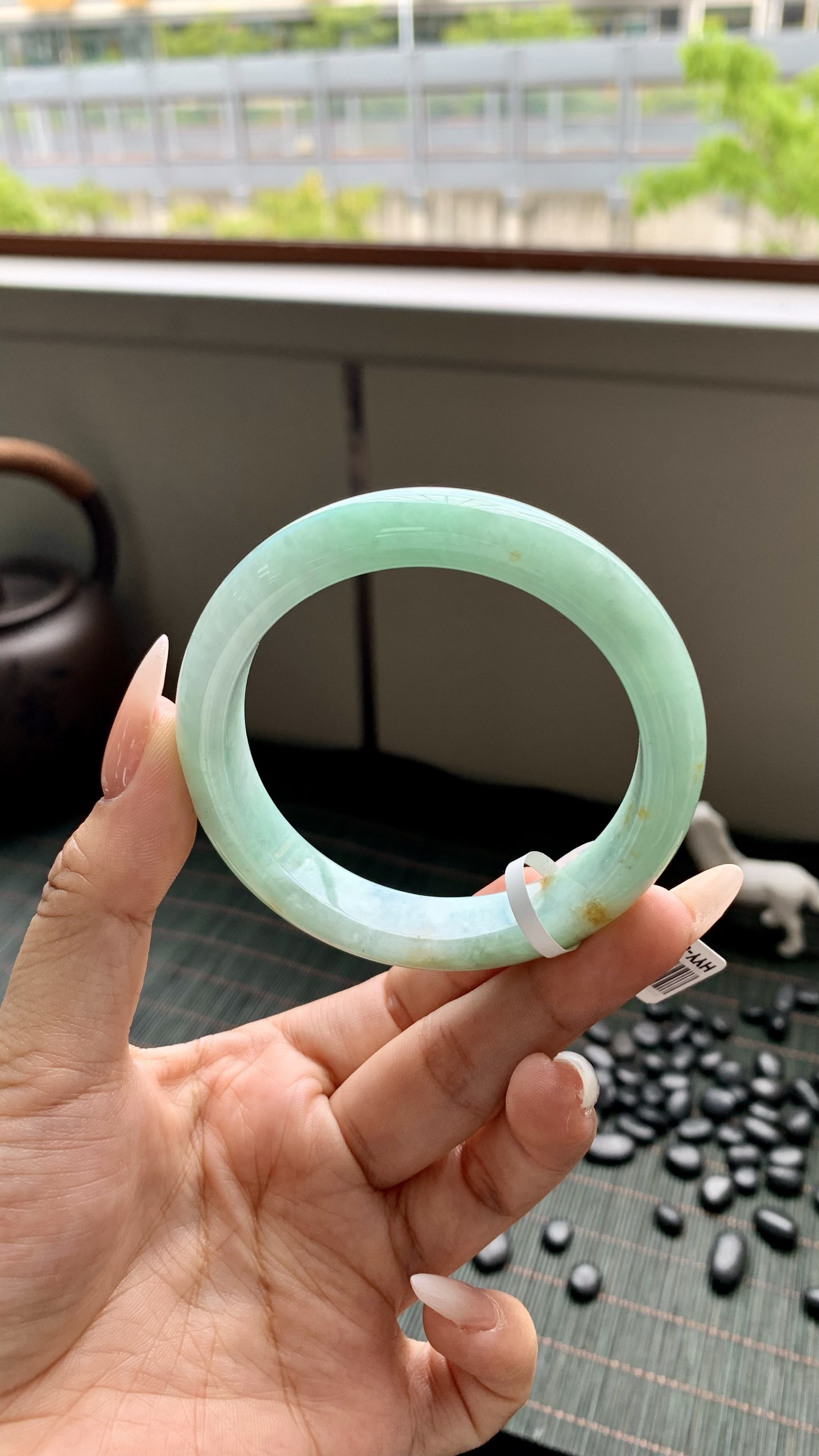 淡果绿洒金正圈成品 HYY-8278 尺寸：54-12-8
