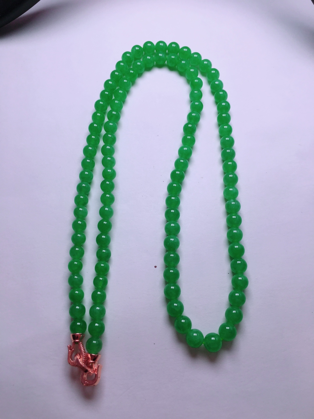 ️高冰绿珠子项链，晶莹剔透，新颖时尚，品相，5.5-6