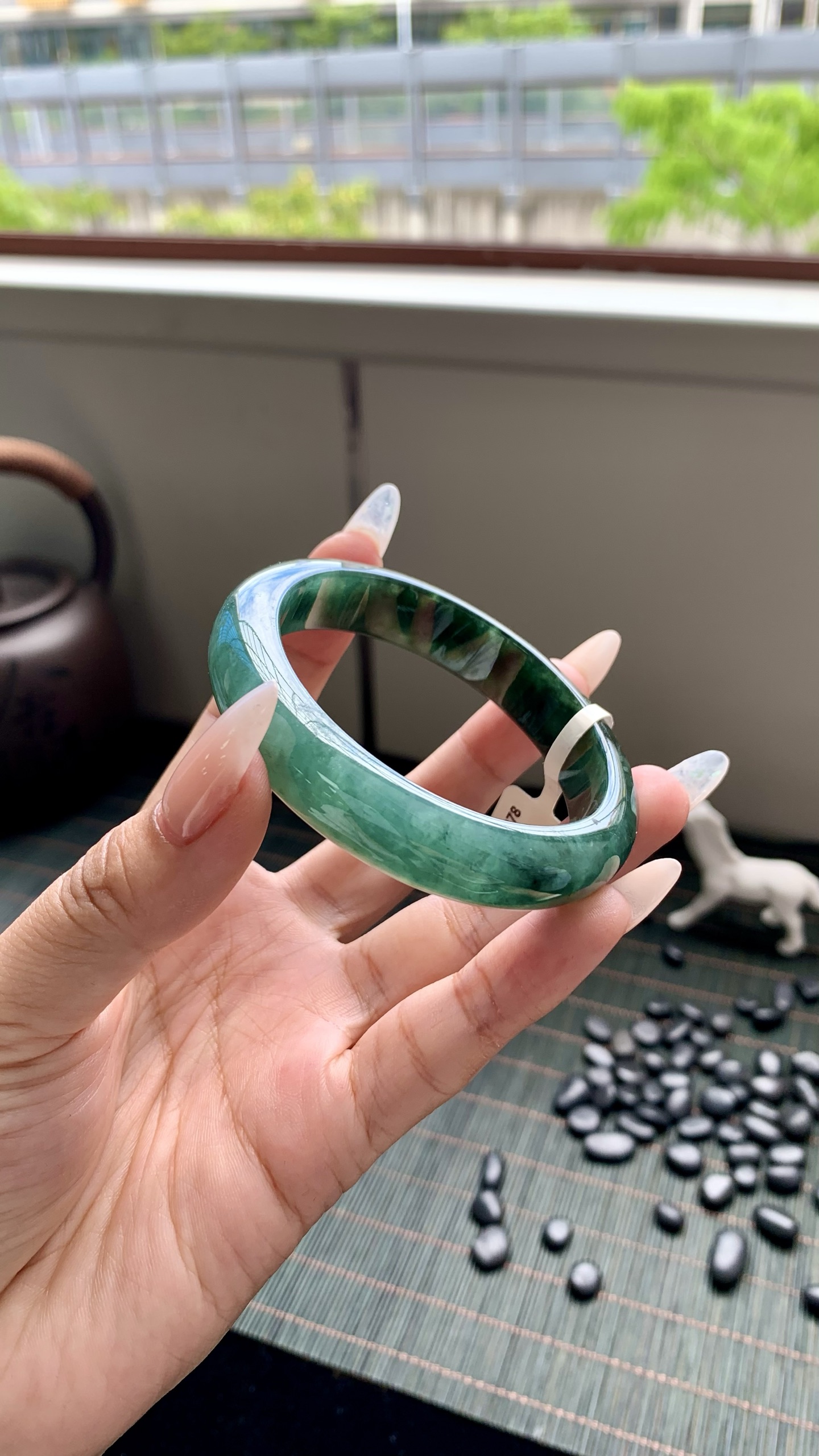 湖水绿正圈成品,HYY-3978,尺寸：53.5-12-8
