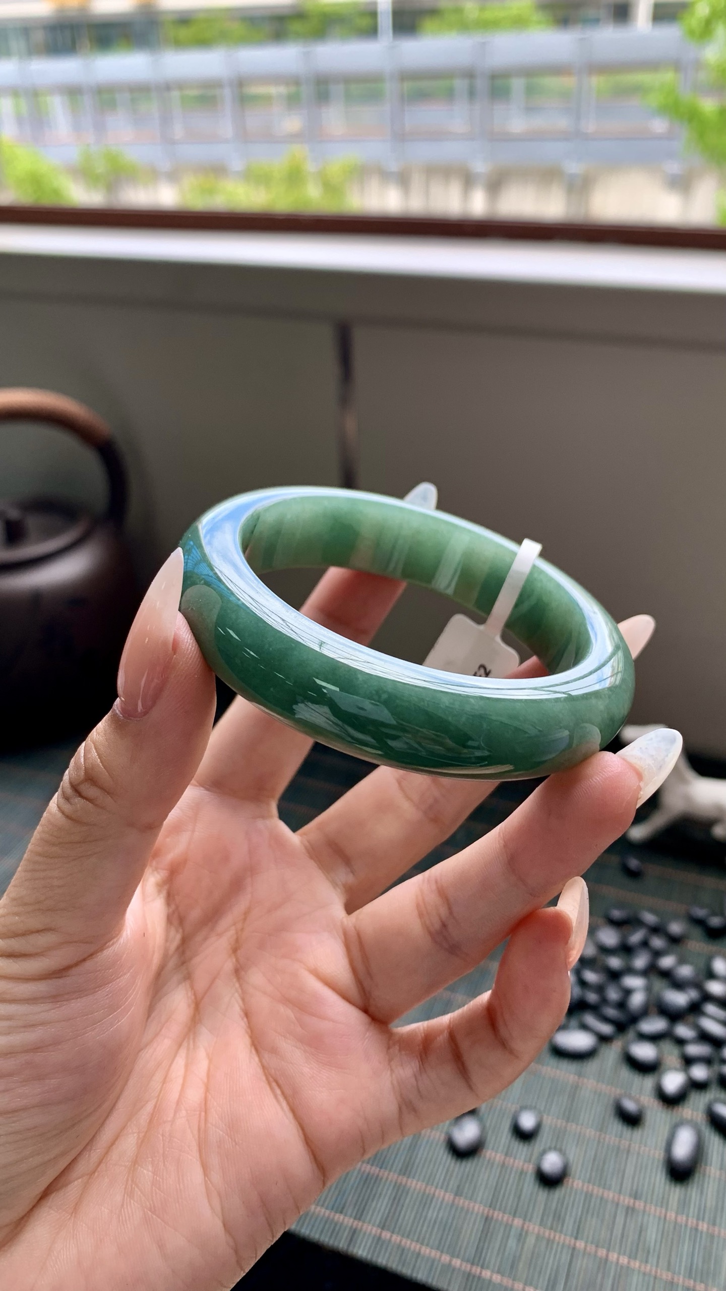 宽版湖水绿正圈成品 HYY-3594 尺寸：55-14-9.5