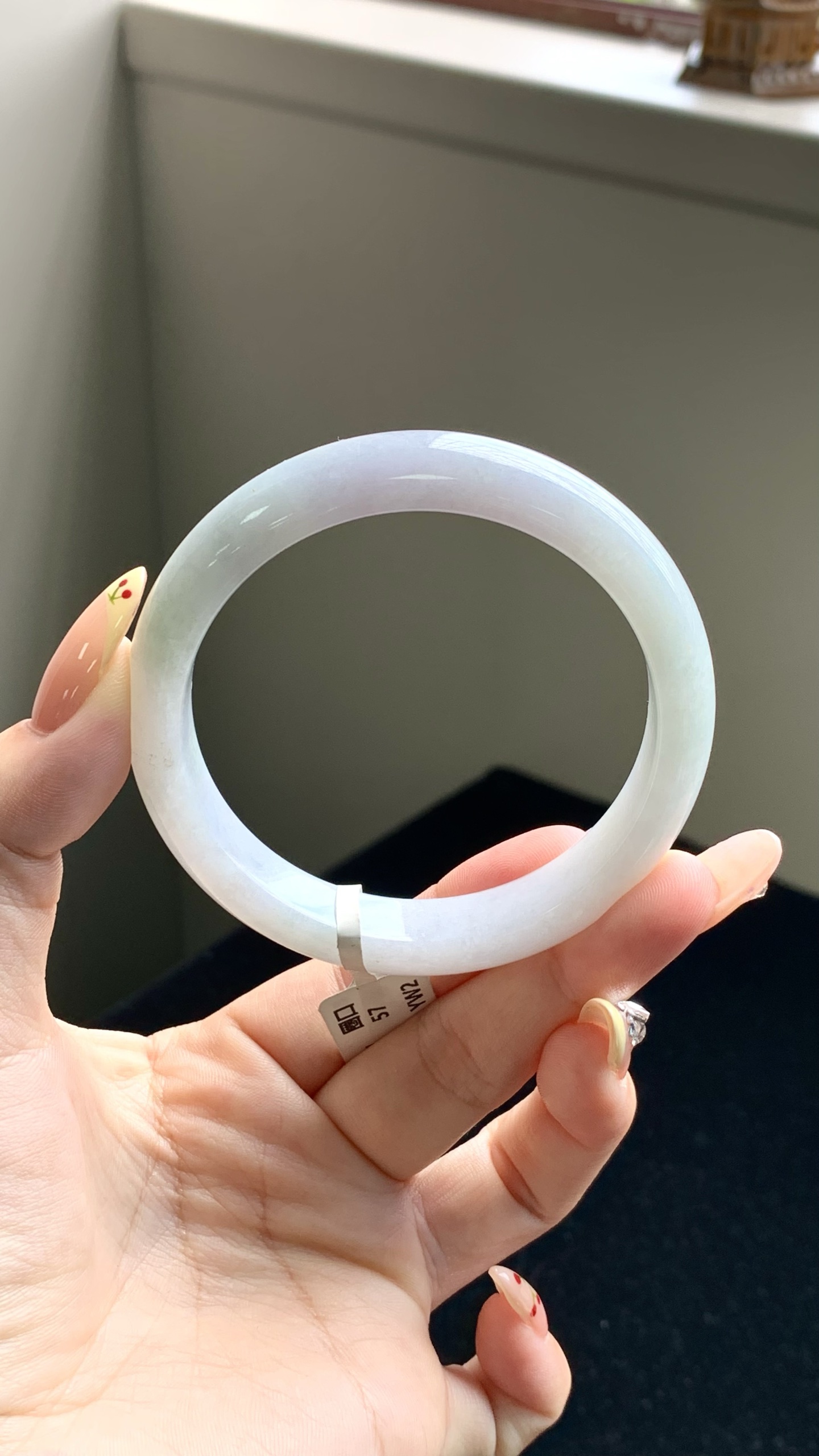淡紫正圈成品,尺寸：57-12-8