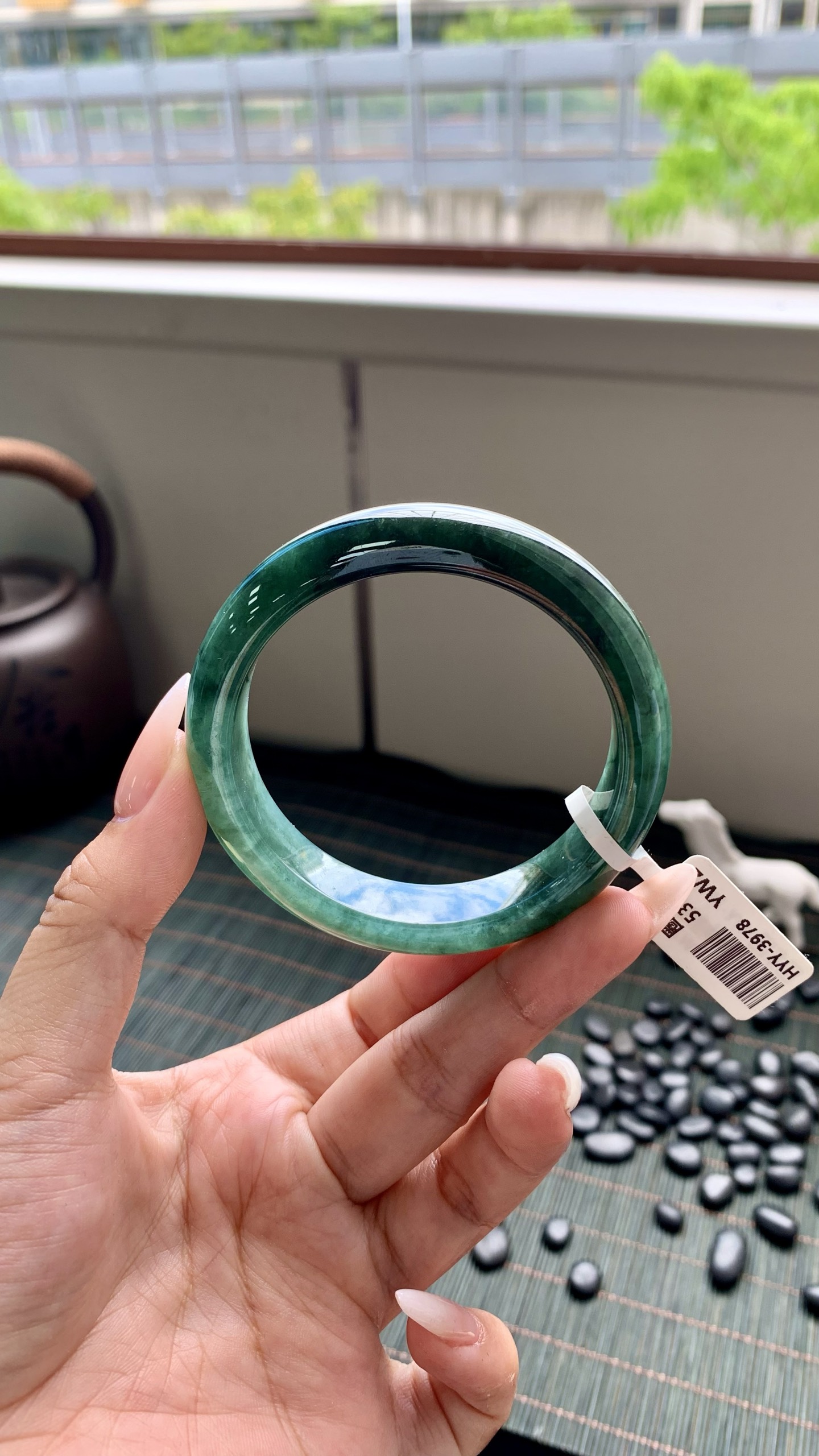 湖水绿正圈成品,HYY-3978,尺寸：53.5-12-8