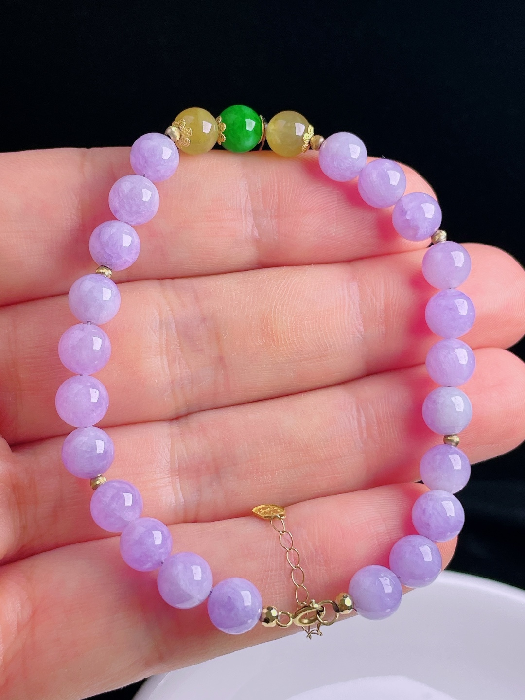 手串，18k镶嵌，老种起光，细底通透，尺寸：6.5mm0902