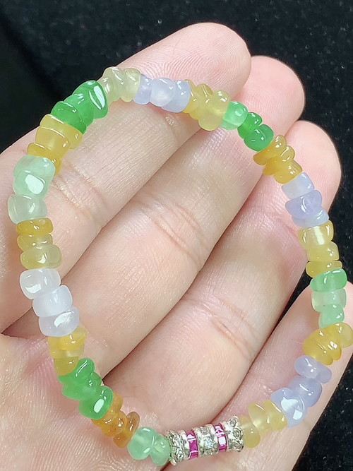冰多彩随形手链，尺寸6.2-5.0-2.5mm，J02hdj