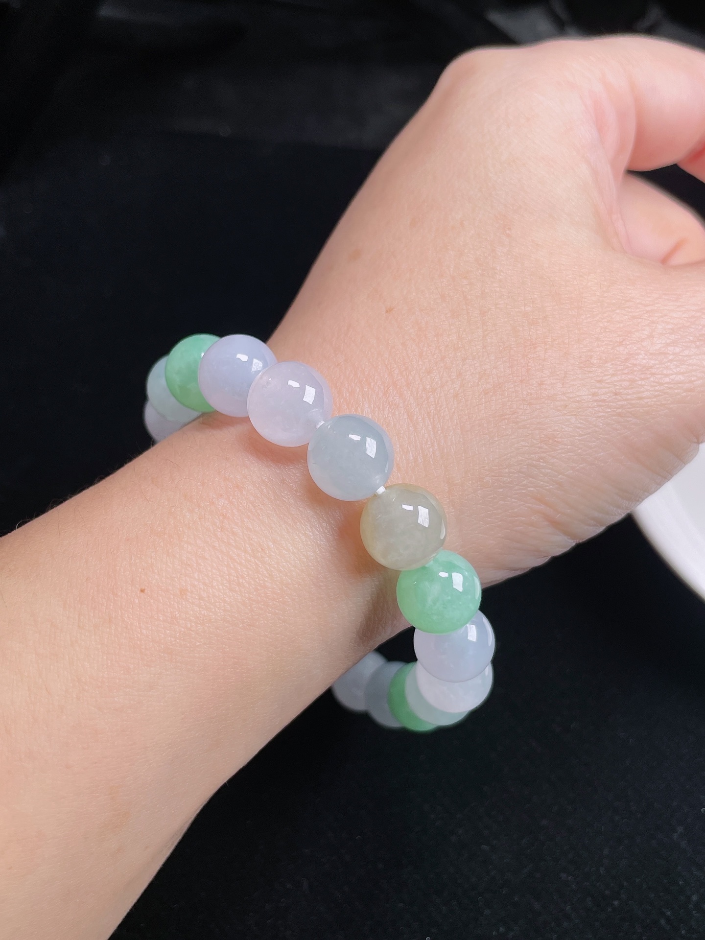 多彩圆珠手串，颗颗精选，尺寸：10.1