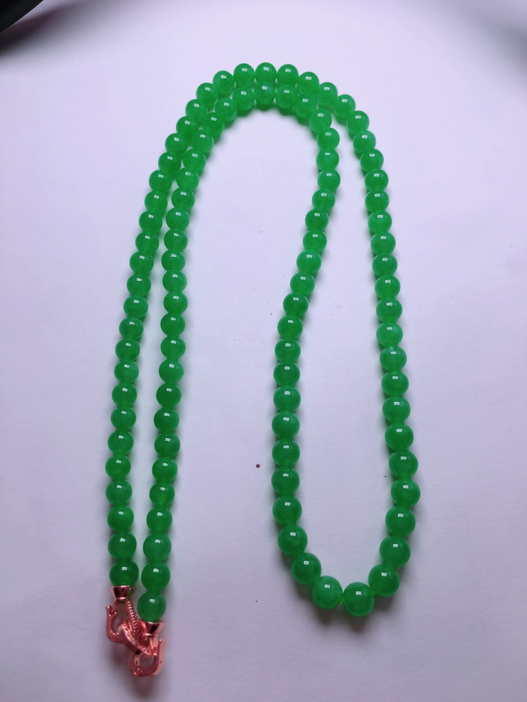 ️高冰绿珠子项链，晶莹剔透，新颖时尚，品相，5.5-6