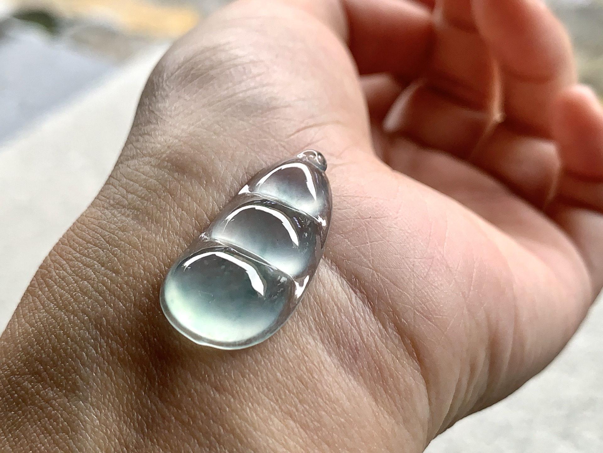 飘绿福豆，尺寸：27.2×14.4×6，玉韵悠然，藏之珍赏