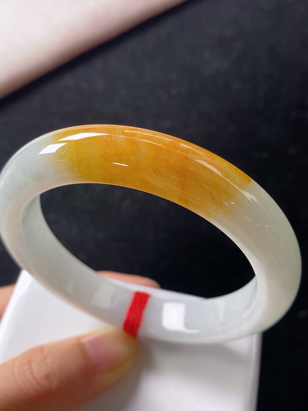 正圈飘黄翡手镯，尺寸55-11.5-9.0mm,901fak