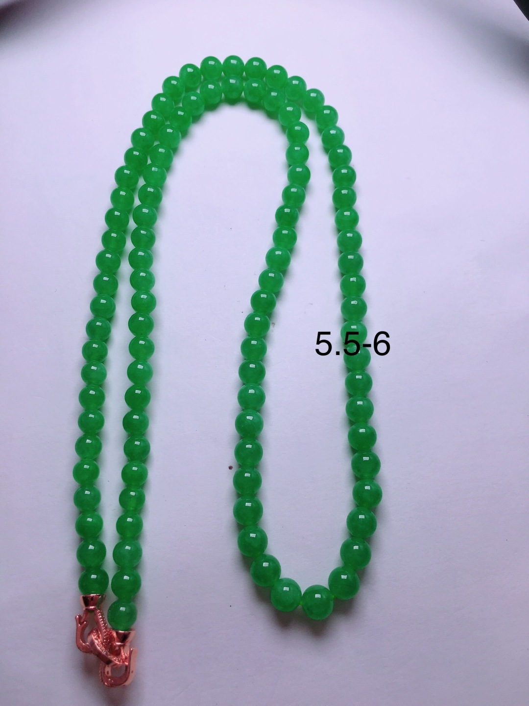 ️高冰绿珠子项链，晶莹剔透，新颖时尚，品相，5.5-6