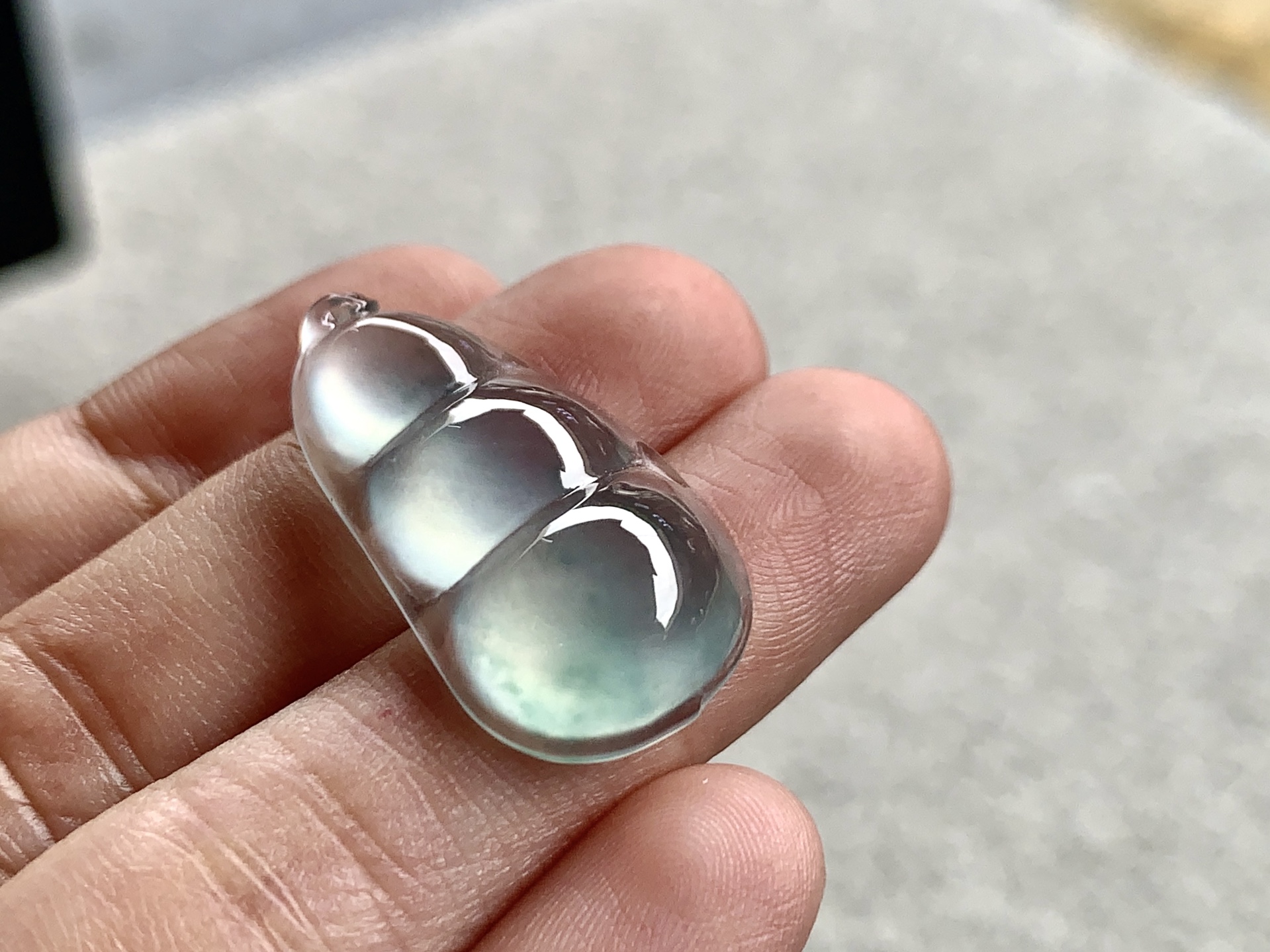 飘绿福豆，尺寸：27.2×14.4×6，玉韵悠然，藏之珍赏