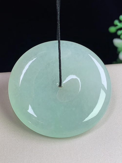 冰晴大平安扣，无裂，尺寸36.9-5.7mm，J02yja