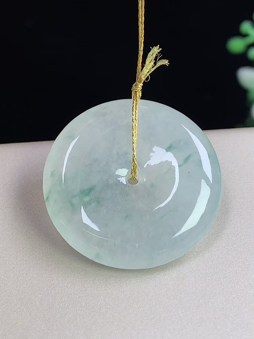冰飘花平安扣，无裂，尺寸24.8-4.8mm，J02lyg