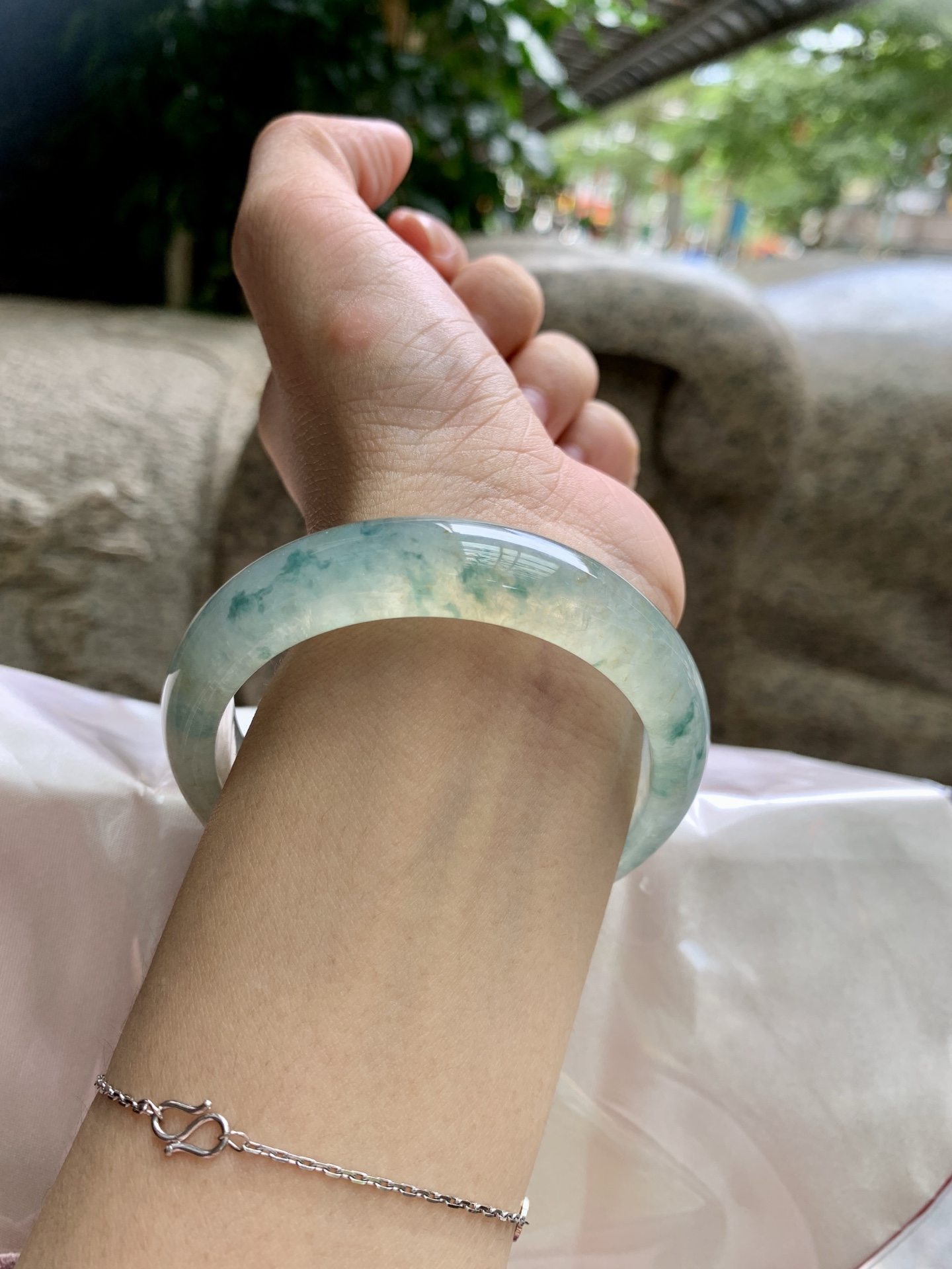 冰飘花正圈,0902-N1485,打灯内部细纹，不影响