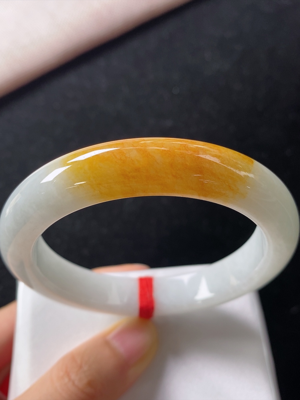 正圈飘黄翡手镯，尺寸55-11.5-9.0mm,901fak
