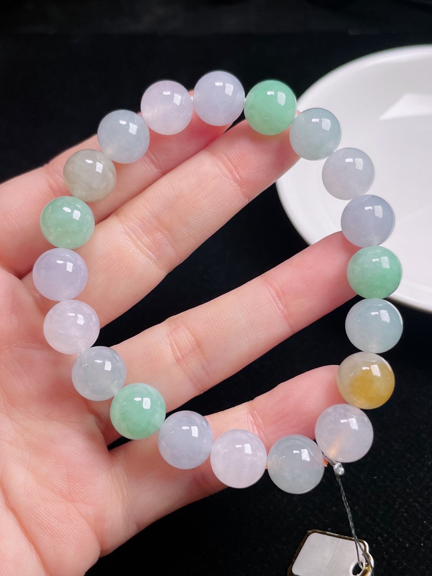 多彩圆珠手串，颗颗精选，尺寸：10.1