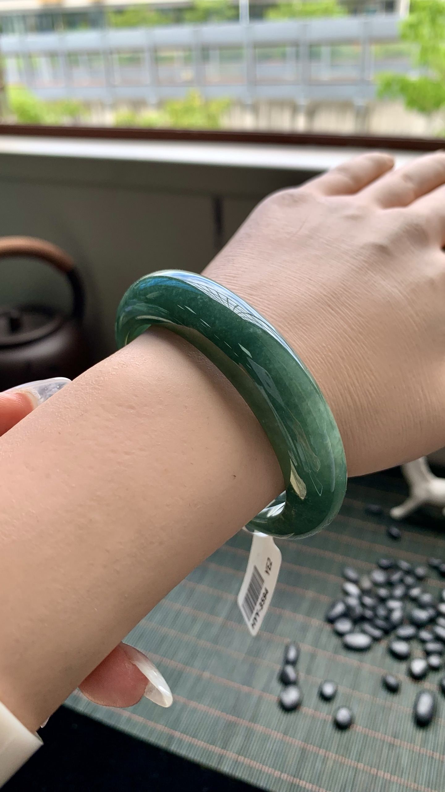 宽版湖水绿正圈成品 HYY-3594 尺寸：55-14-9.5