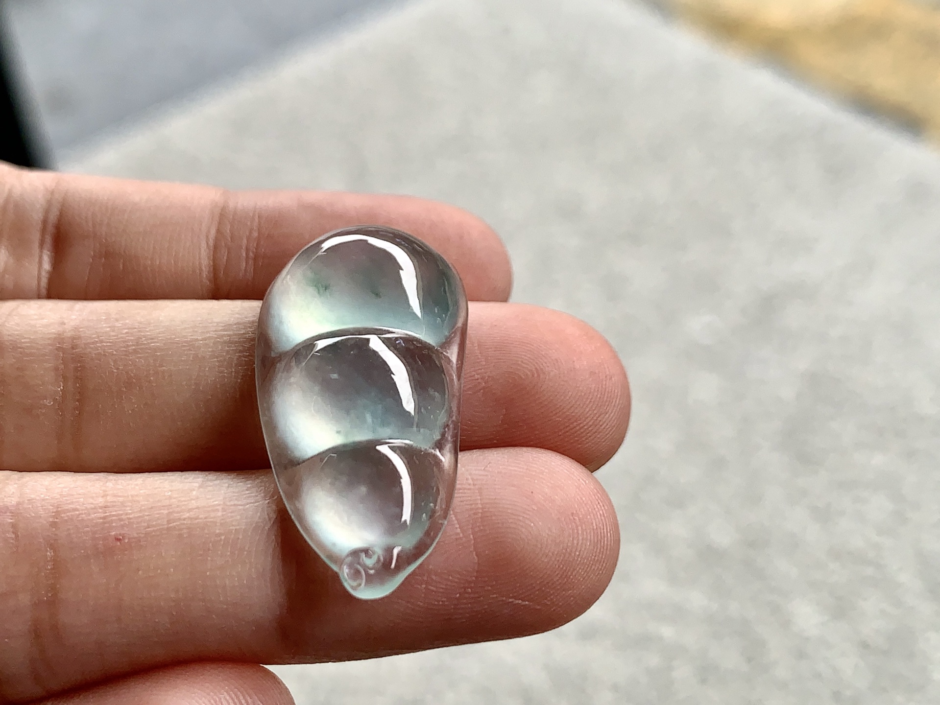 飘绿福豆，尺寸：27.2×14.4×6，玉韵悠然，藏之珍赏