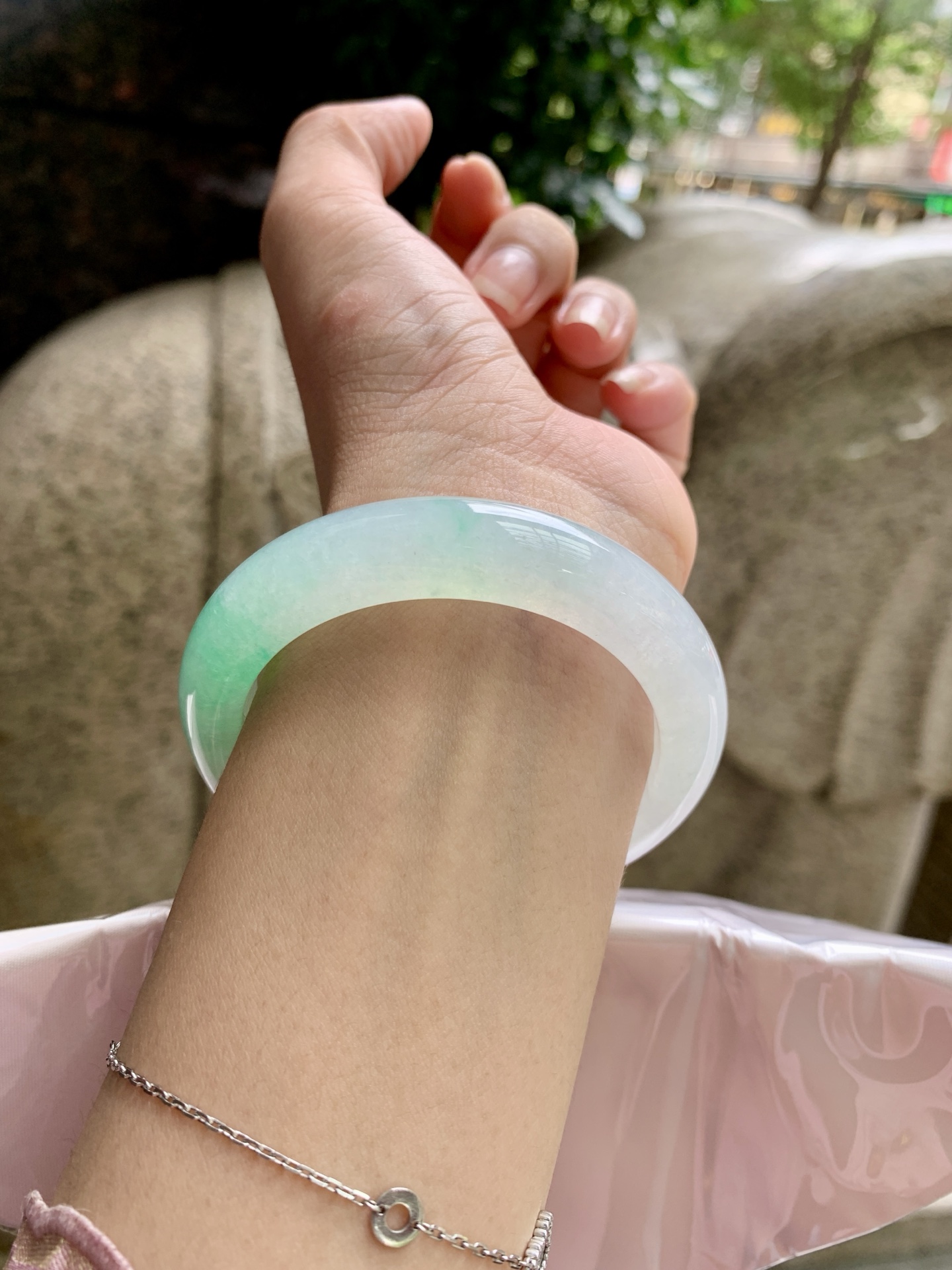 冰绿花正圈,0902-H605-66,打灯断纹，扣手