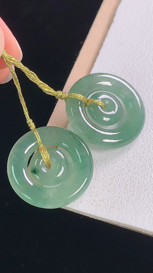 冰晴平安扣，无裂，尺寸:20.8-3.2mm