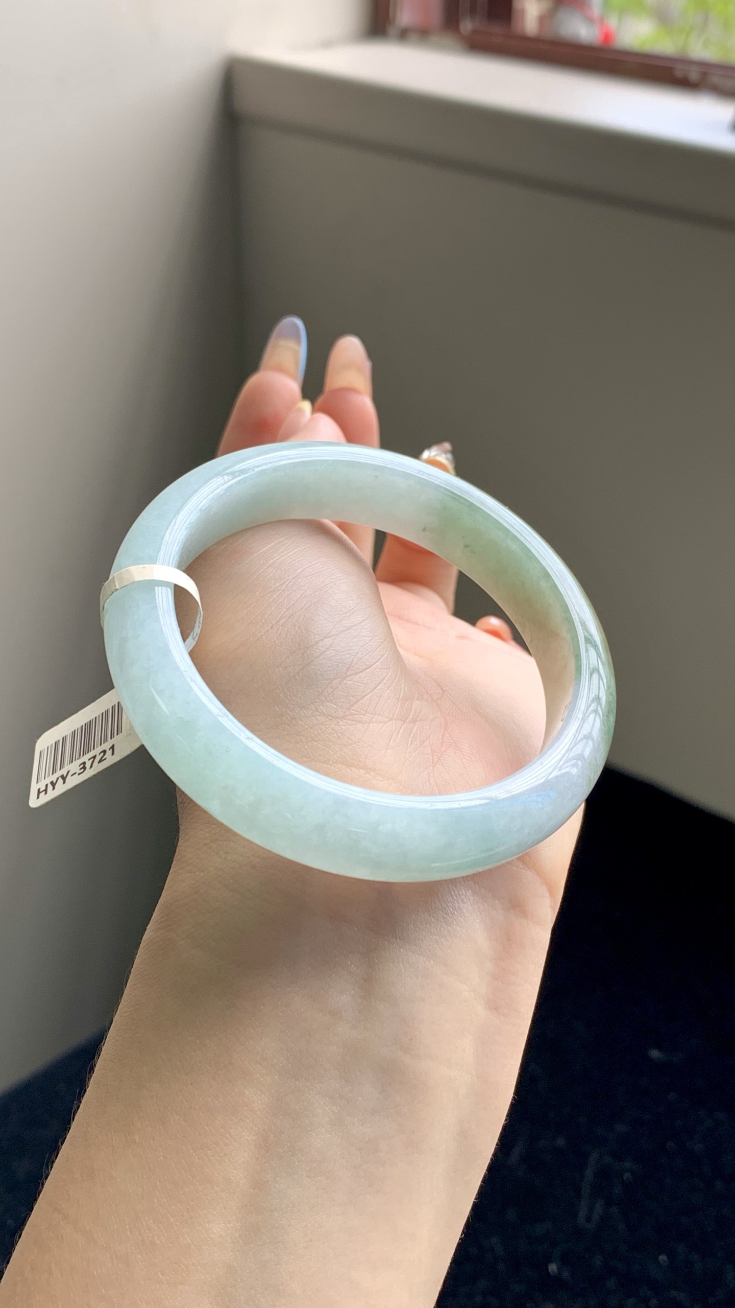 半山水黄翡正圈成品 HYY-3721 尺寸：55.5-12-8