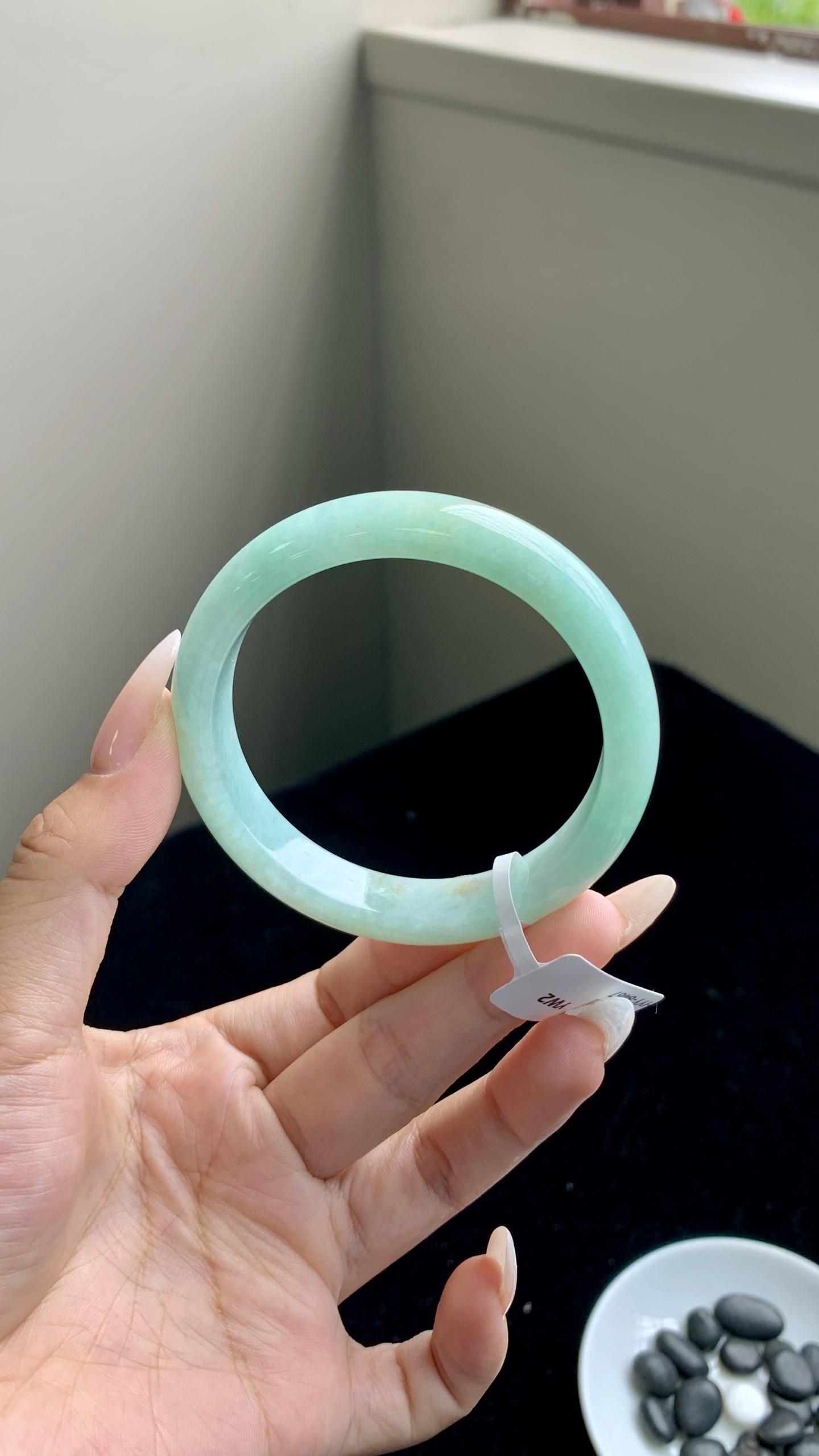 果绿洒金正圈成品,HYY-8467,尺寸：54-11.5-7