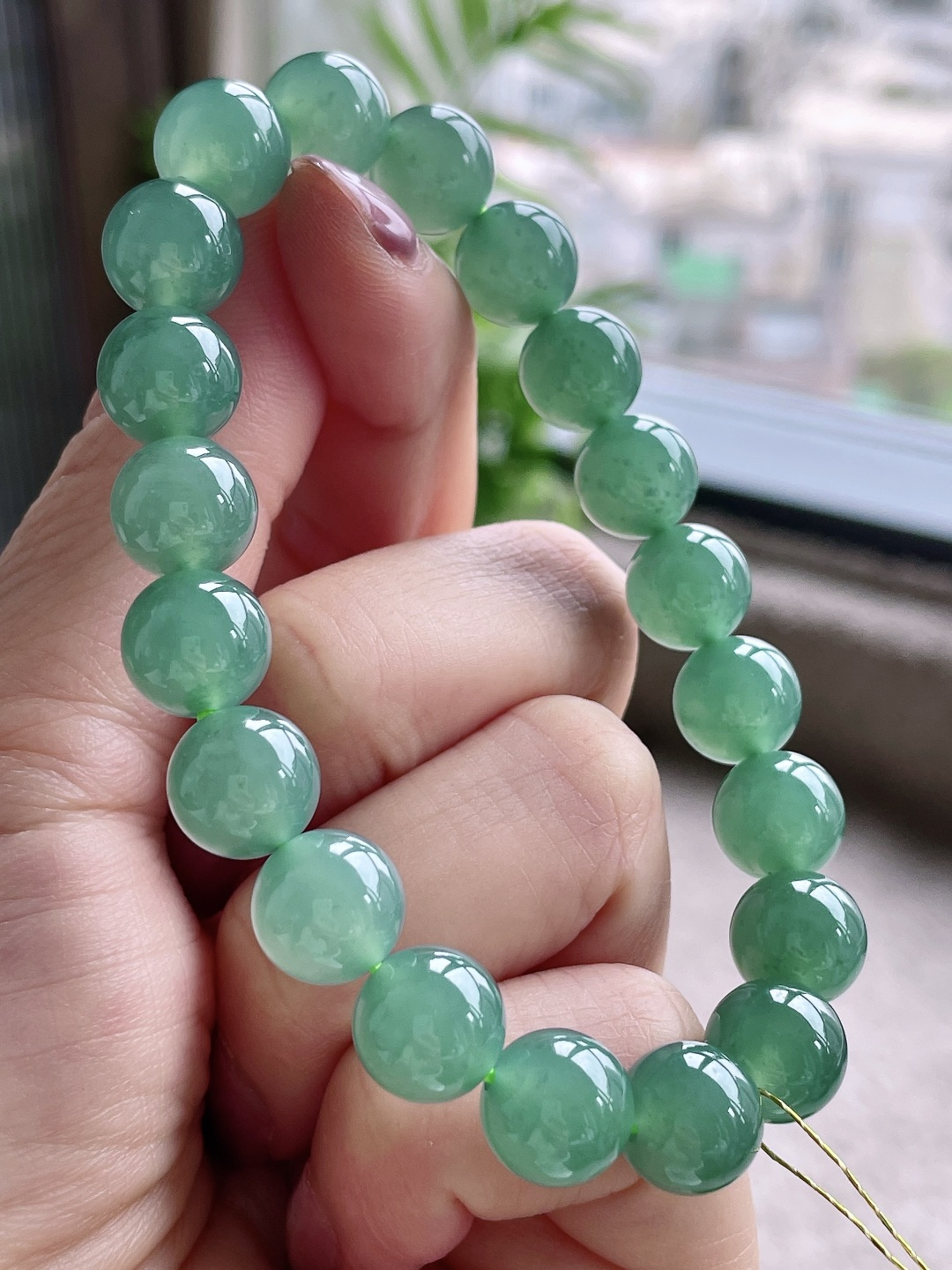 冰晴绿手串圆珠珠子手串,性比高