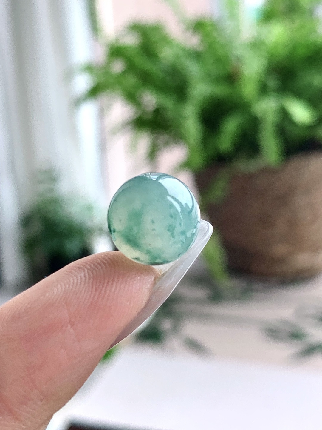 冰飘花圆珠子吊坠，性比高，尺寸10.8，重量2.5克