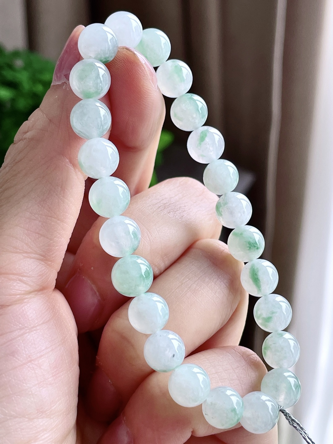 珠子冰飘花手串圆珠珠子手串,性比高,8mm,21.6克