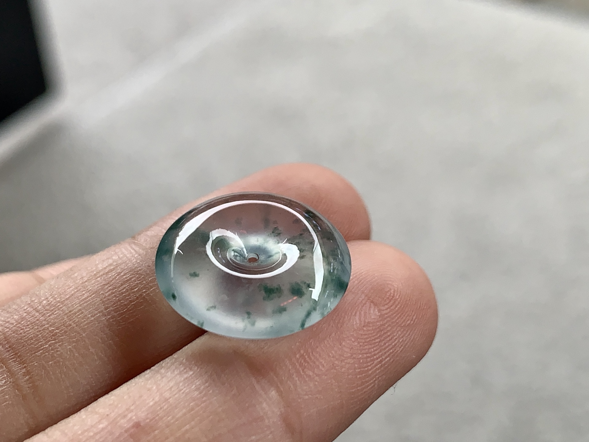 飘彩平安扣，尺寸：16×4.7
