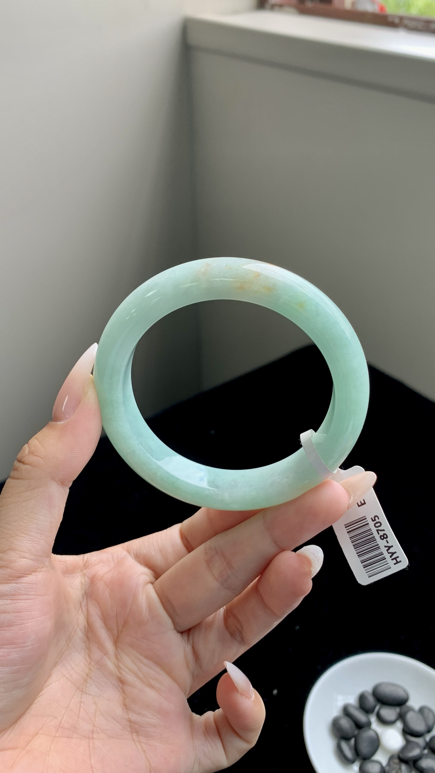 果绿洒金正圈成品,HYY-8705,尺寸：55-12-9