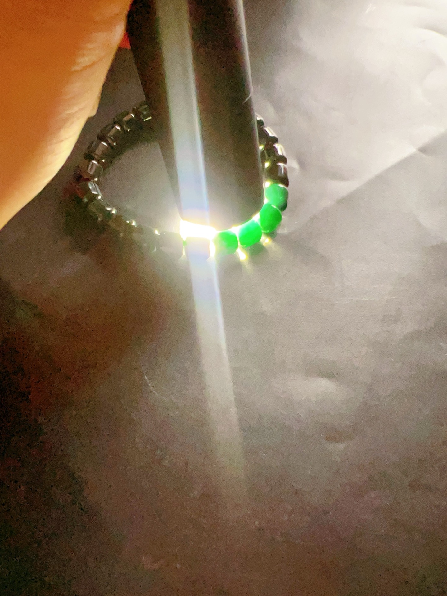 ️ 9.2 1号墨翠老型珠手链8mm 乌黑油亮 质地细腻水头极好