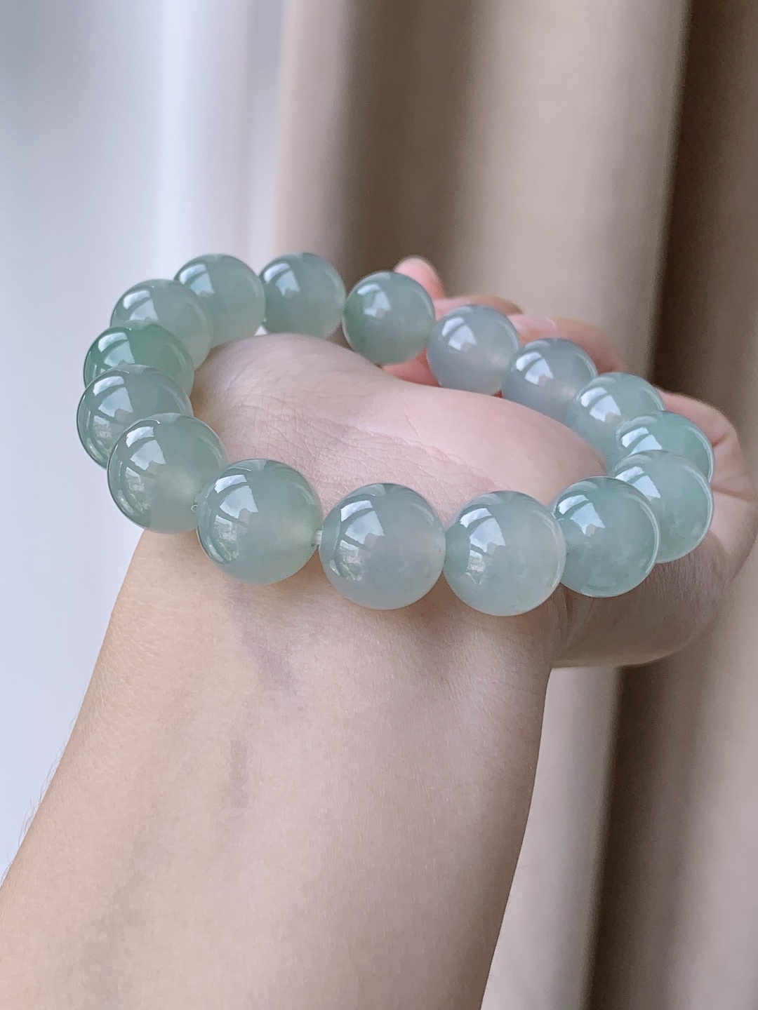 珠子冰晴水手串圆珠珠子手串,性比高,13.3mm,65.8克