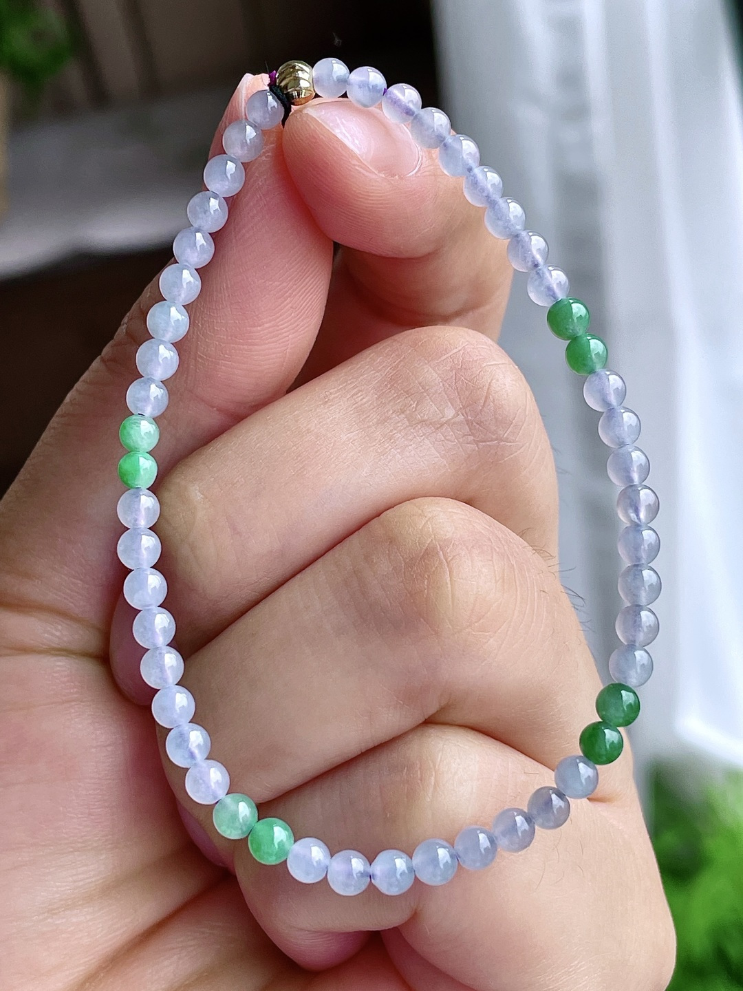 冰双彩手串圆珠珠子手串，性比高