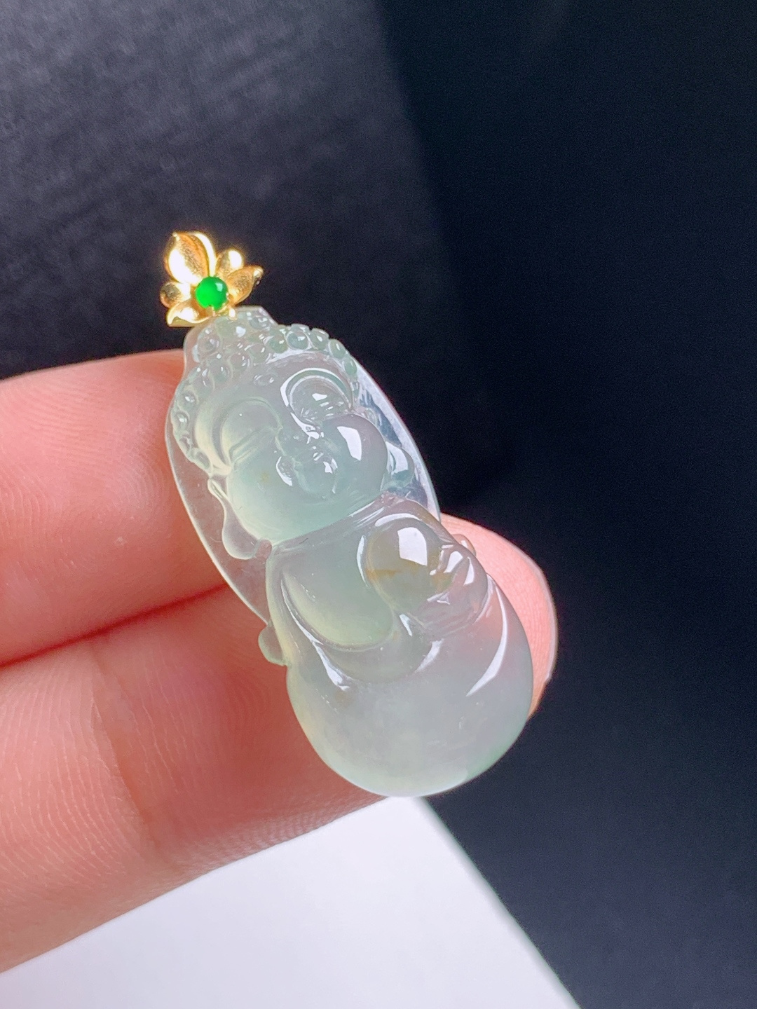 冰晴宝宝佛吊坠，清润柔和，神态温婉，平安纳福，083108